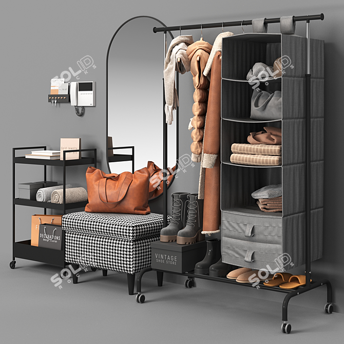 Modern Hallway Set with IKEA Furniture 3D model image 2