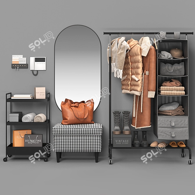 Modern Hallway Set with IKEA Furniture 3D model image 3