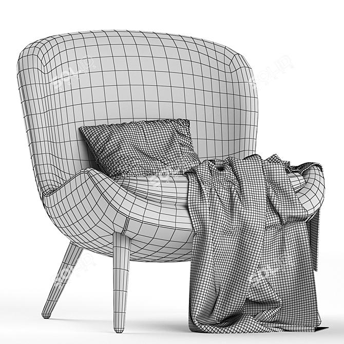 Sicis Niels Armchair: Luxurious and Modern 3D model image 4