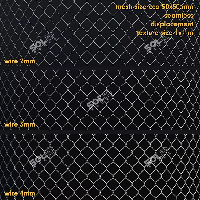 Seamless Wire Mesh Fence 3D model image 1