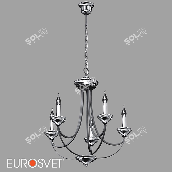 Title: Eurosvet OM Hanging Chandelier - Chrome Loft Style 3D model image 1