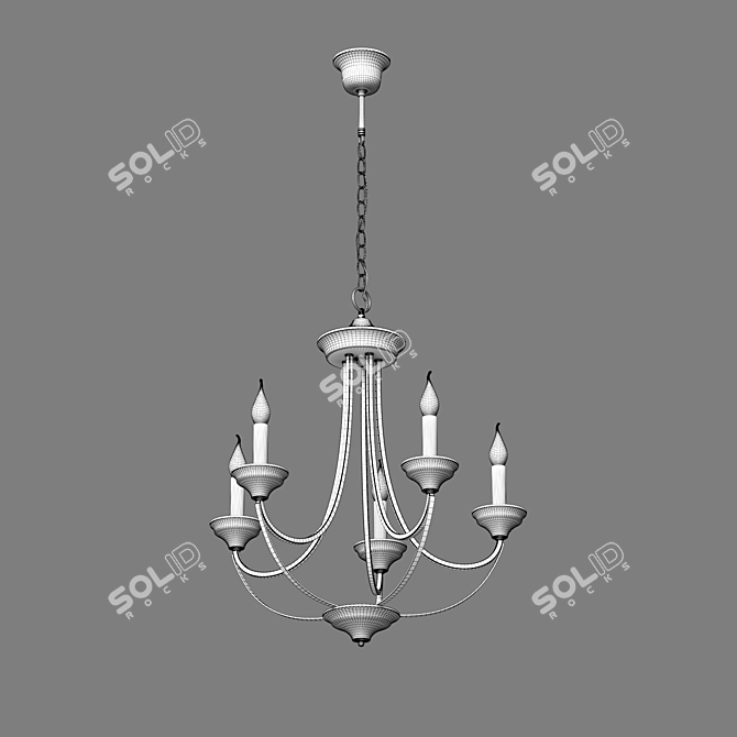 Title: Eurosvet OM Hanging Chandelier - Chrome Loft Style 3D model image 2