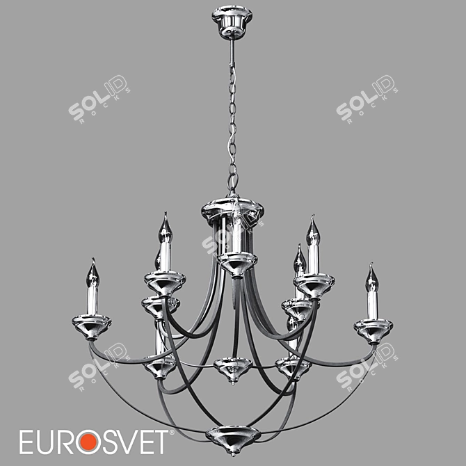 Eurosvet Lazzaro Chandelier - Chrome Hanging Loft Style 3D model image 1