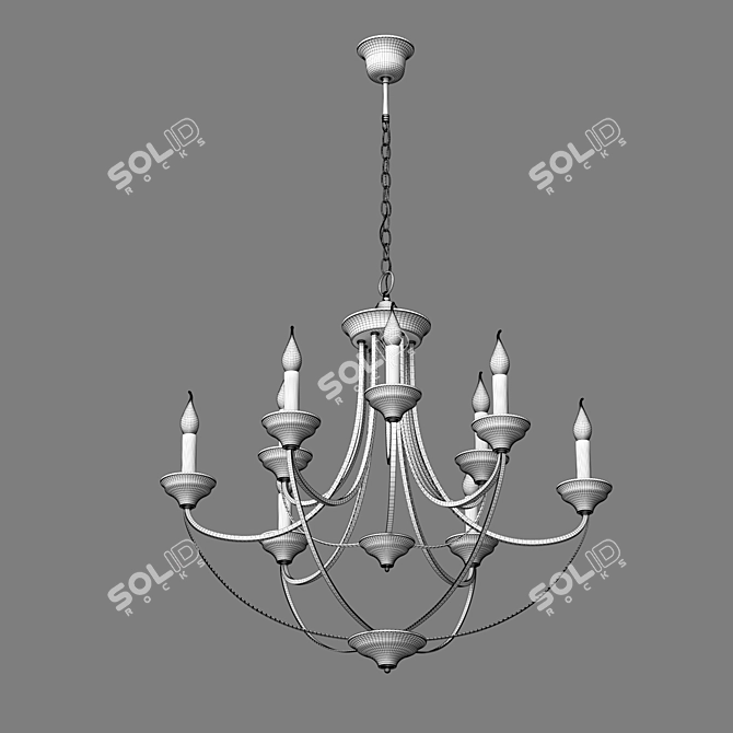 Eurosvet Lazzaro Chandelier - Chrome Hanging Loft Style 3D model image 2