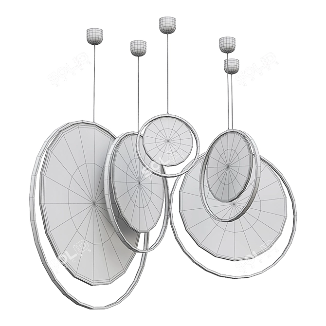 Reflective Disc Pendant Light - Brooklyn 3D model image 3