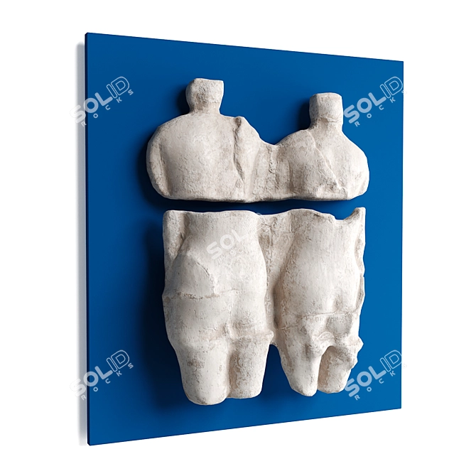  Sculpted Metal Torso Wall Panel 3D model image 3