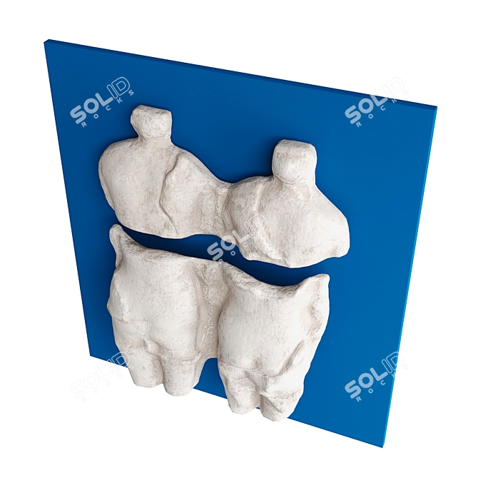  Sculpted Metal Torso Wall Panel 3D model image 4