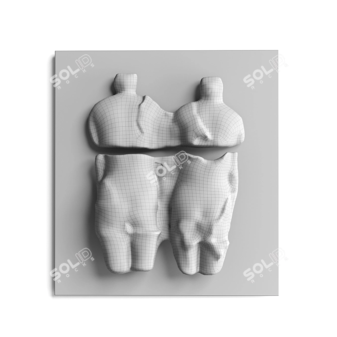  Sculpted Metal Torso Wall Panel 3D model image 5