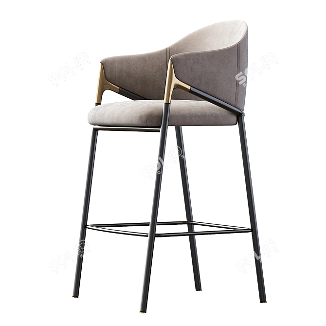 Elegant Euler Counter Stools 3D model image 2