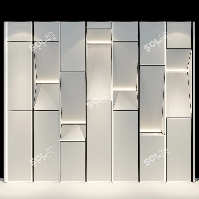 Elegant Italian Wall Panel Set 3D model image 2