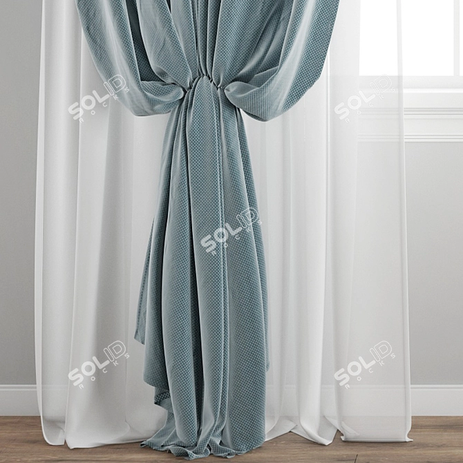 Polygonal Model Curtain 411 3D model image 2