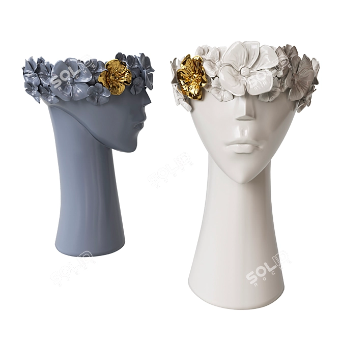 Elegant Floral Vase 3D model image 1