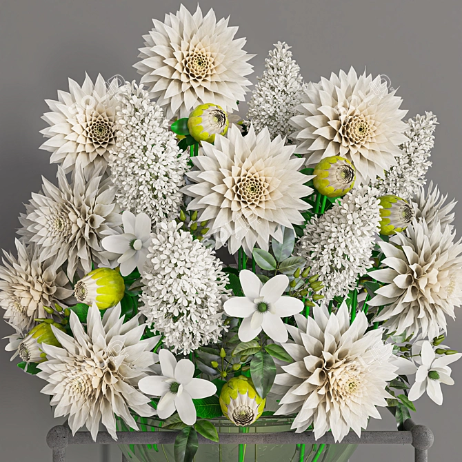 115-Piece Bouquet Set: Stunning Indoor Arrangement 3D model image 2