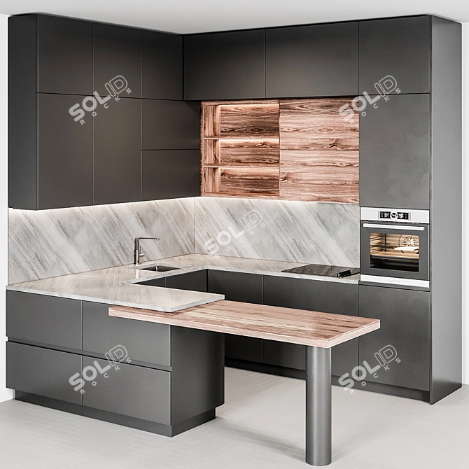Title: Sleek Kitchen Appliance Set 3D model image 1