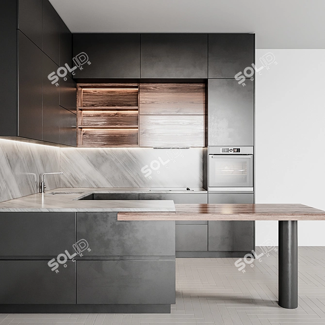 Title: Sleek Kitchen Appliance Set 3D model image 3