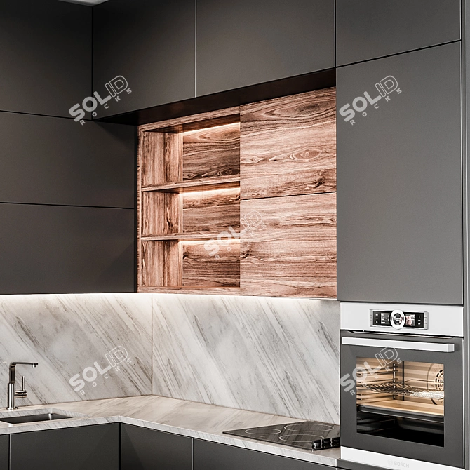 Title: Sleek Kitchen Appliance Set 3D model image 4