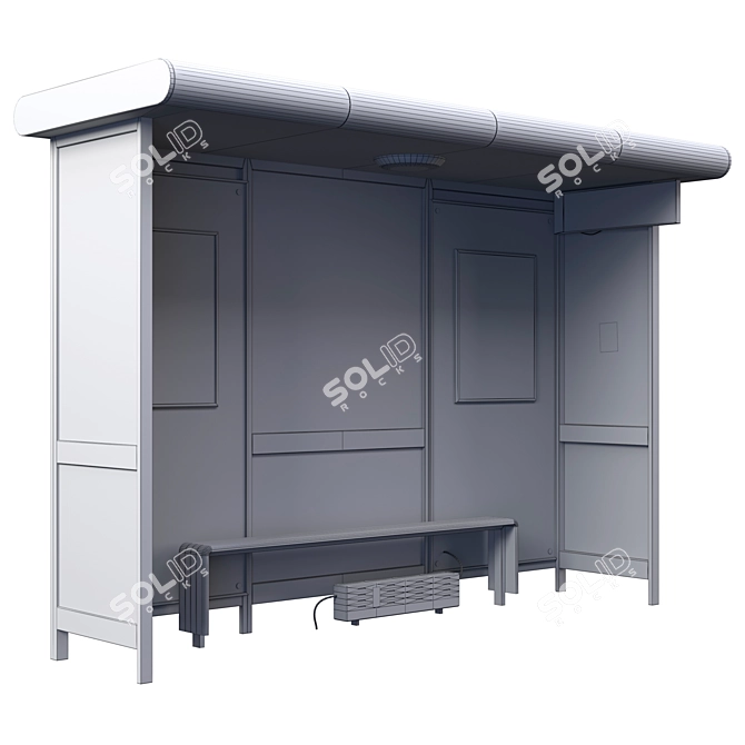 Modern Bus Stop Kit 3D model image 5