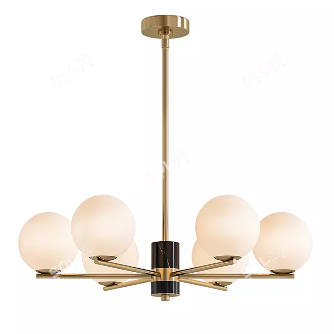 Glowing Orb Pendant Chandelier 3D model image 1