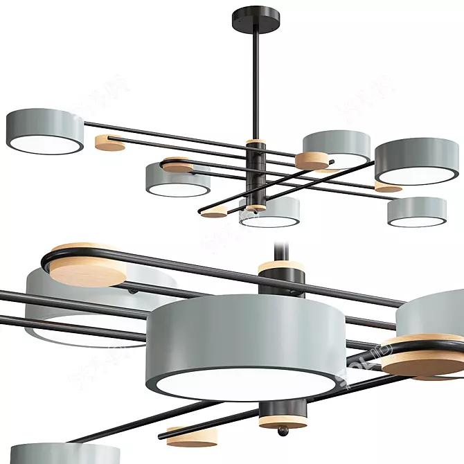 Nordic Starburst LED Chandelier 3D model image 1