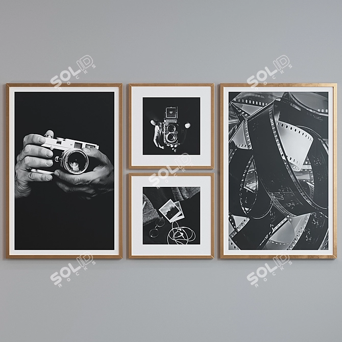 Modern Camera Frame Set 3D model image 4