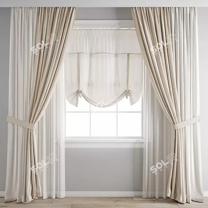 Polygonal Model Curtain 3D model image 1