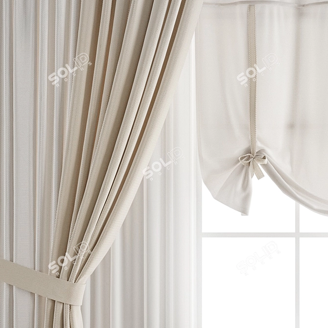 Polygonal Model Curtain 3D model image 2