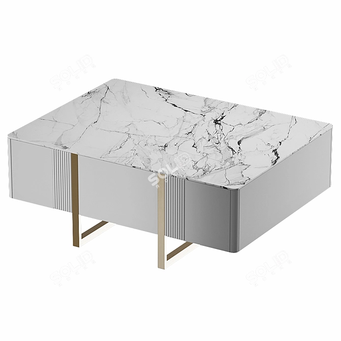 Elegant Wooden Kors Coffee Table 3D model image 2