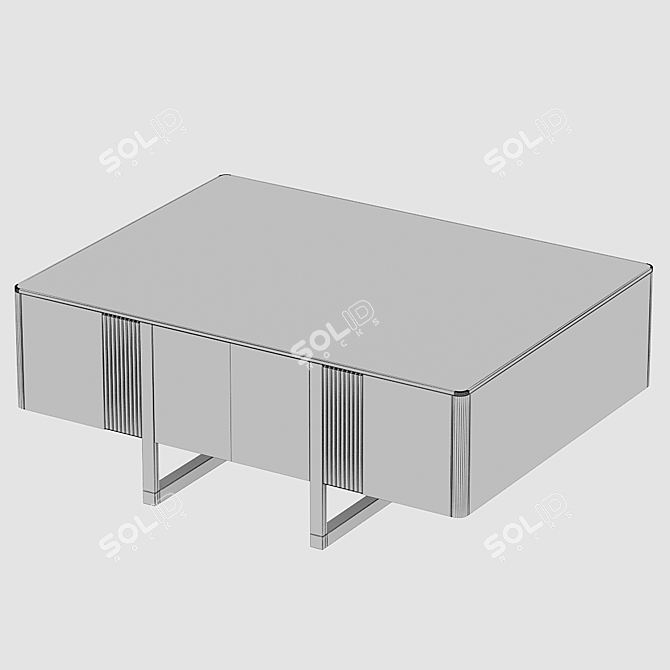 Elegant Wooden Kors Coffee Table 3D model image 3