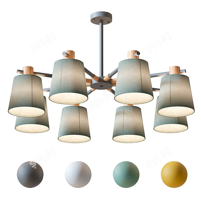 TRAZOS Adjustable Height Chandelier 3D model image 1