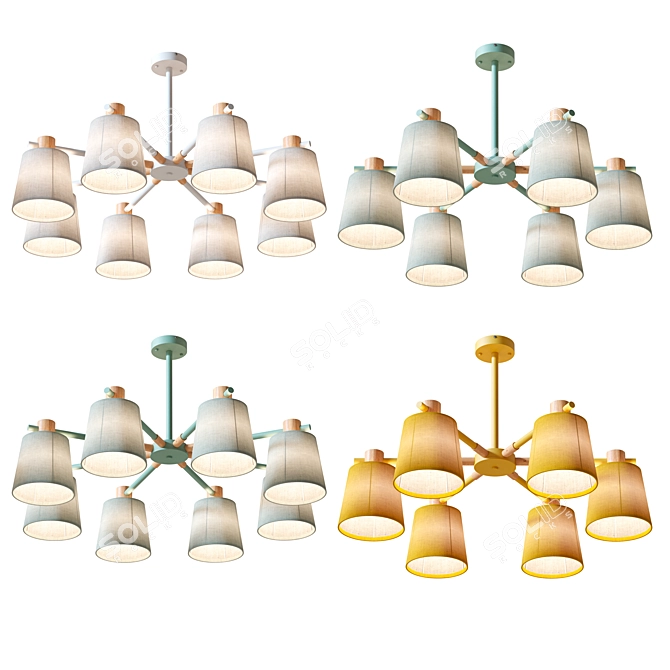 TRAZOS Adjustable Height Chandelier 3D model image 2