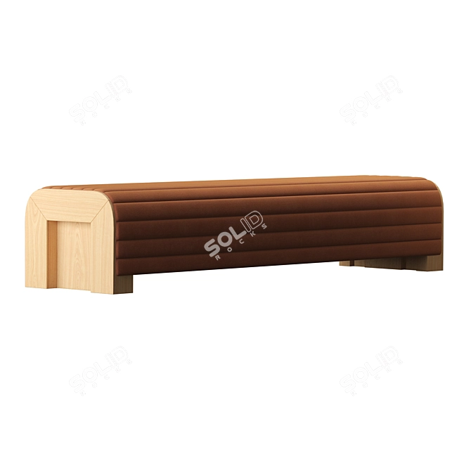 Hani Velvet Bench: Elegant and Luxurious 3D model image 2