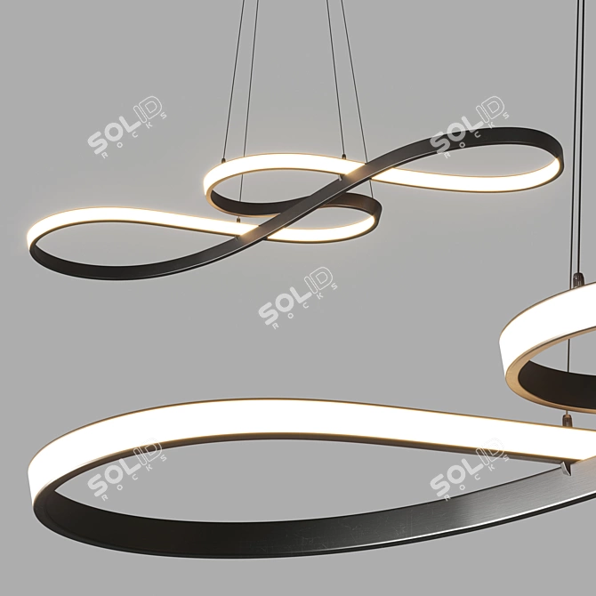 Sleek LED Pendant Light - 75cm Acrylic Dimmable 3D model image 1