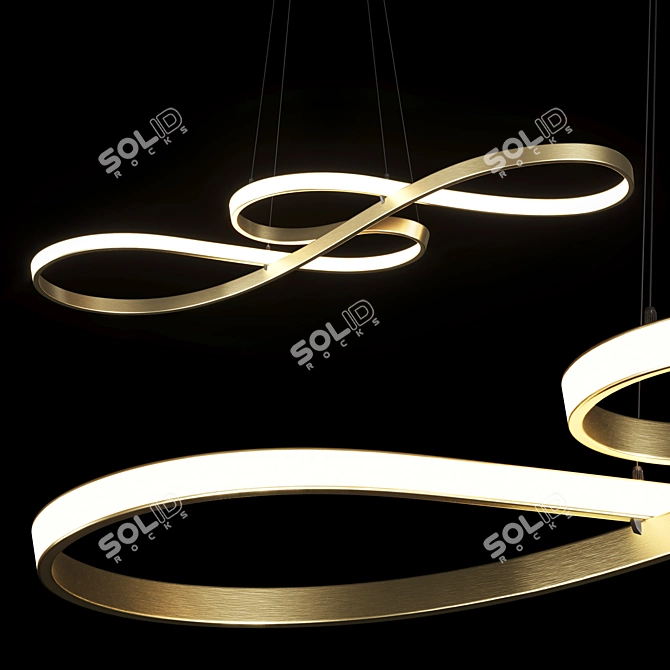 Sleek LED Pendant Light - 75cm Acrylic Dimmable 3D model image 2