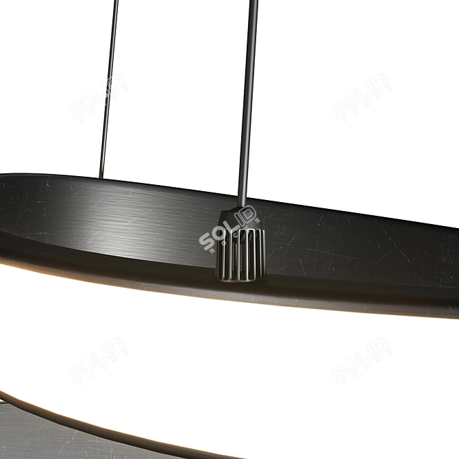 Sleek LED Pendant Light - 75cm Acrylic Dimmable 3D model image 3