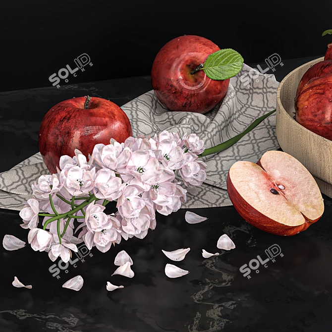 Vintage Red Apple Sculpture 3D model image 2