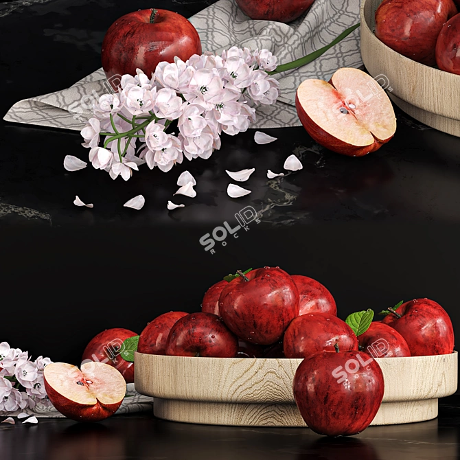 Vintage Red Apple Sculpture 3D model image 3