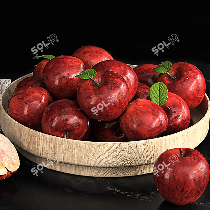 Vintage Red Apple Sculpture 3D model image 5