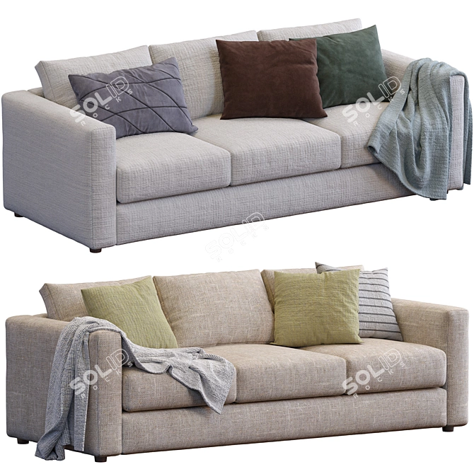 Finnala Ikea Sofa: Modern Comfort for Any Space 3D model image 1