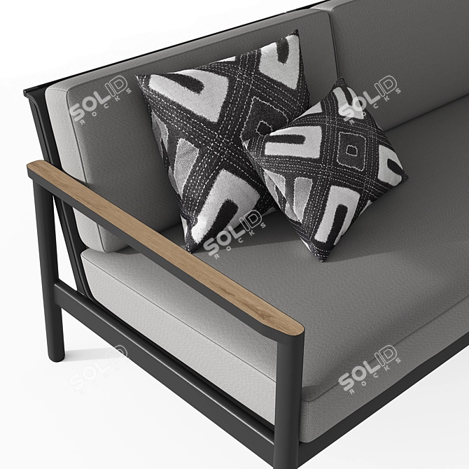 RH MARINO ALUMNUM SOFA 96: Sleek and Stylish 96-Inch Aluminum Sofa 3D model image 3