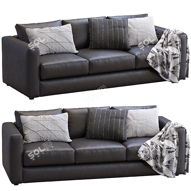 Sophisticated Leather Sofa by IKEA 3D model image 2