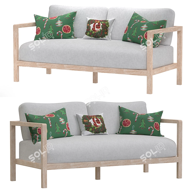 Rustic Outdoor Seating Set 3D model image 4