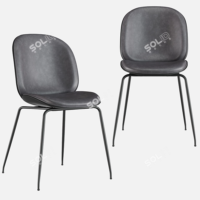 Beetle PU Stool Set: Sleek, Stylish, and Sturdy 3D model image 3