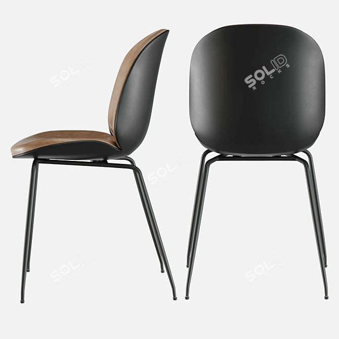 Beetle PU Stool Set: Sleek, Stylish, and Sturdy 3D model image 4