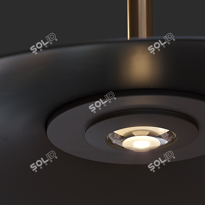 Modern LED Pendant Lamp with Conical Metal Shade | Lampatron 3D model image 2