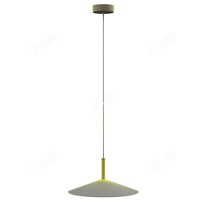 Modern LED Pendant Lamp with Conical Metal Shade | Lampatron 3D model image 7