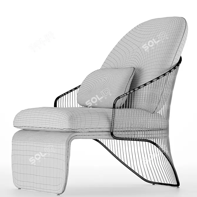 Sleek Armchair 3D model image 5