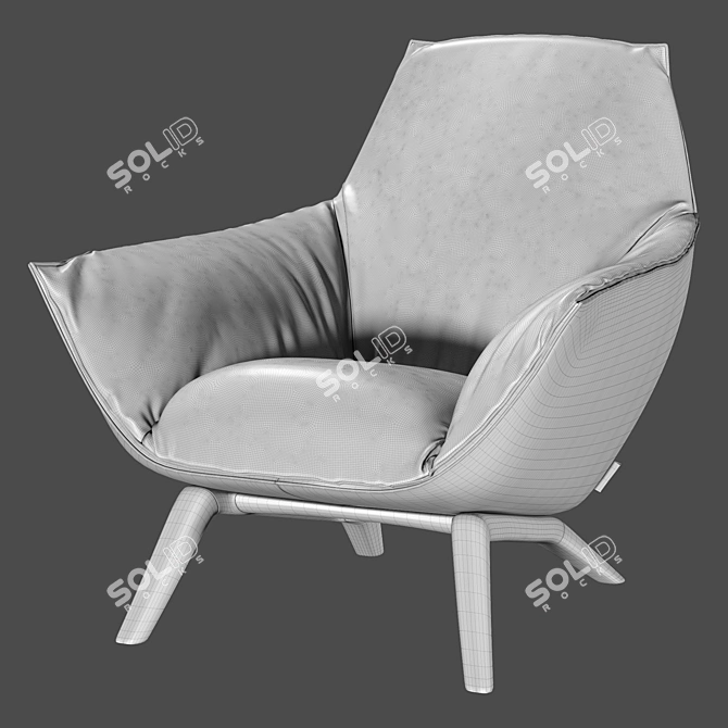 Modern and Elegant Florentina Armchair 3D model image 6