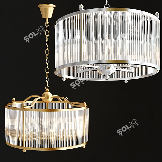 Gilded Elegance: TADEO Chandelier 3D model image 2