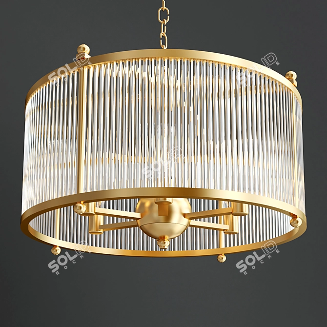 Gilded Elegance: TADEO Chandelier 3D model image 3