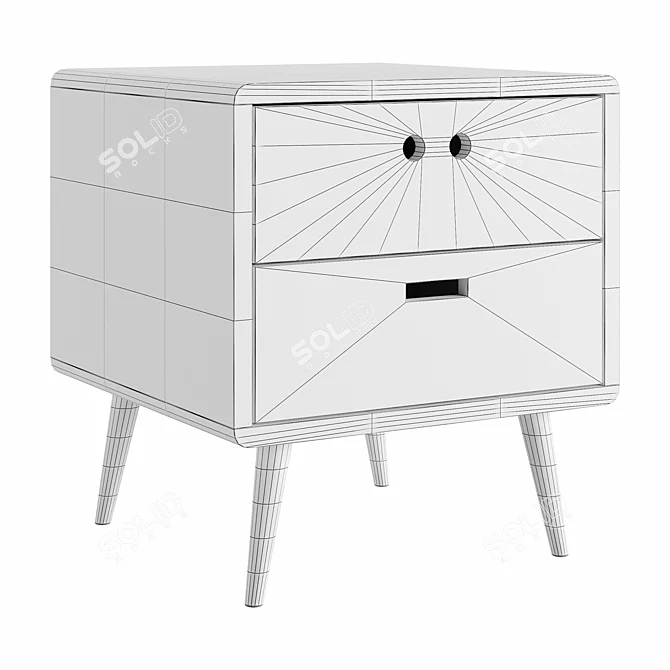 Sleek Mario Bedside Drawers 3D model image 2